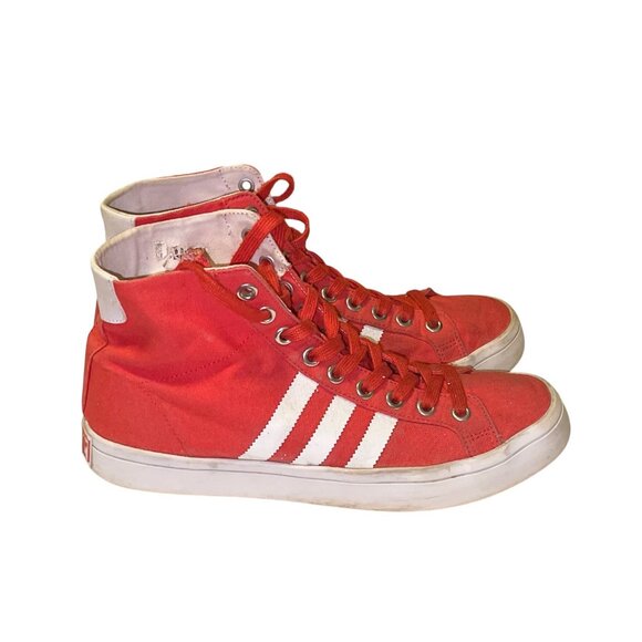 Adidas Originals Red Canvas High Top Sneakers Men’s US 9 Vintage Style - Picture 4 of 6